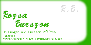 rozsa burszon business card